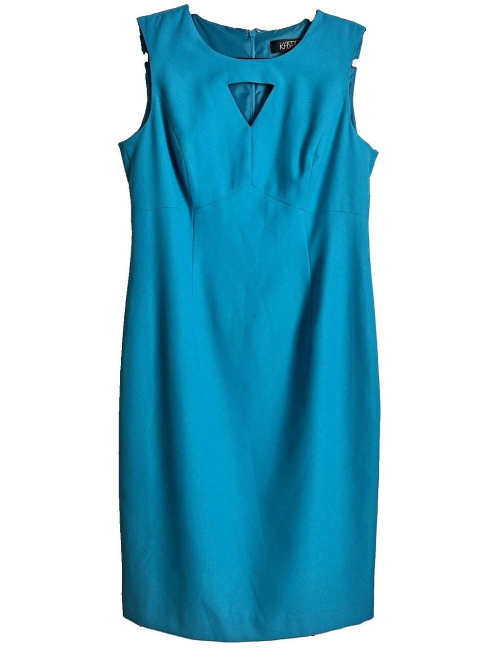 Kasper Turquoise Sleeveless Keyhole Sheath Dress Size 6